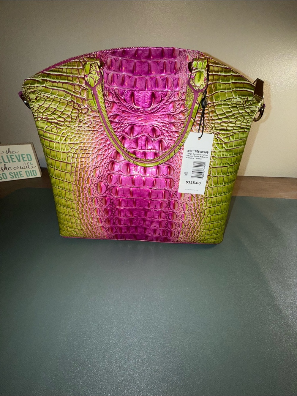 NWT Brahmin Large Duxbury Limeade Ombre - Picture 2 of 5